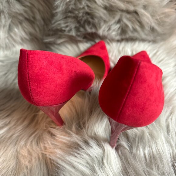 Red Suede Pumps - Picture 3 of 4